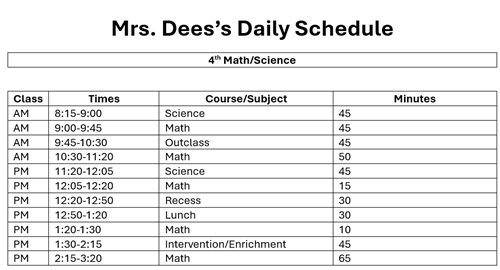 2025-2026 Schedule